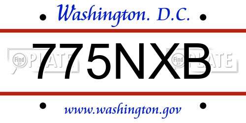 775NXB District Of Columbia License Plate