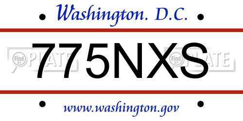 775NXS District Of Columbia License Plate
