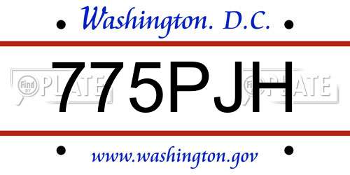 775PJH District Of Columbia License Plate