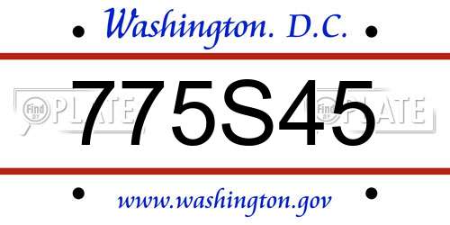 775S45 District Of Columbia License Plate