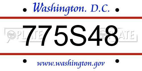 775S48 District Of Columbia License Plate