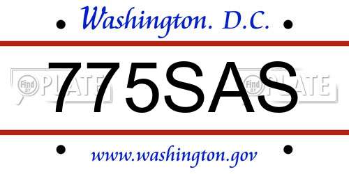 775SAS District Of Columbia License Plate