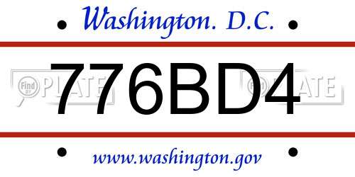 776BD4 District Of Columbia License Plate