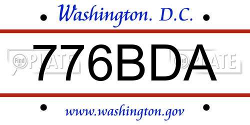 776BDA District Of Columbia License Plate