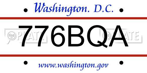 776BQA District Of Columbia License Plate