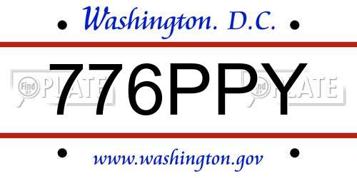 776PPY District Of Columbia License Plate
