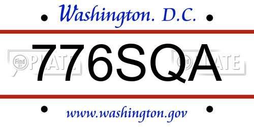 776SQA District Of Columbia License Plate
