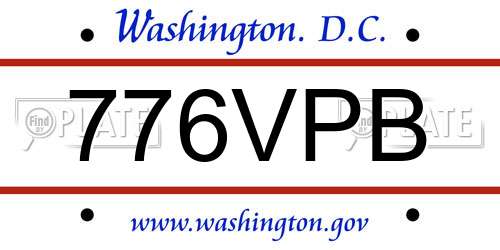 776VPB District Of Columbia License Plate