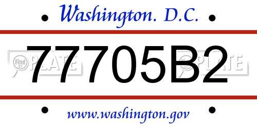 77705B2 District Of Columbia License Plate