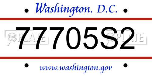 77705S2 District Of Columbia License Plate