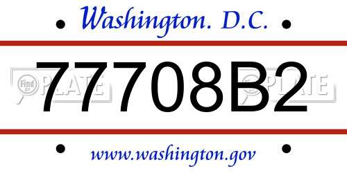 77708B2 District Of Columbia License Plate