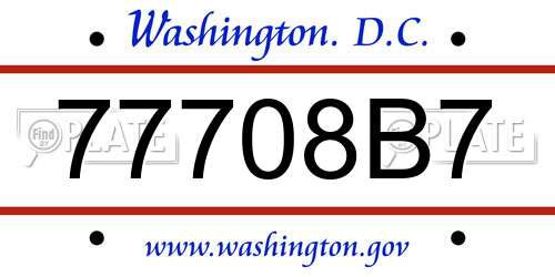 77708B7 District Of Columbia License Plate