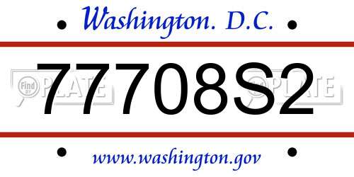 77708S2 District Of Columbia License Plate