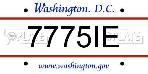 7775IE District Of Columbia License Plate