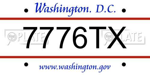 7776TX District Of Columbia License Plate