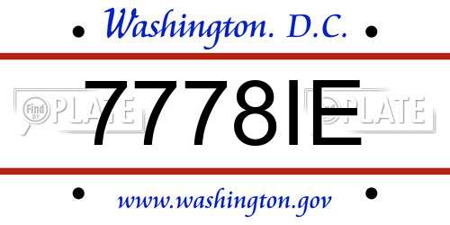 7778IE District Of Columbia License Plate