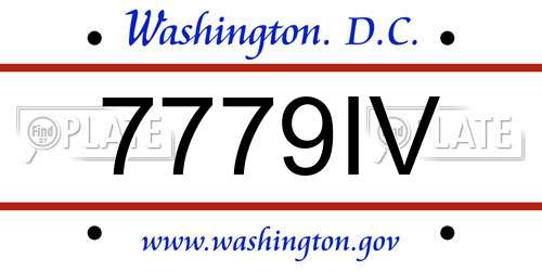 7779IV District Of Columbia License Plate