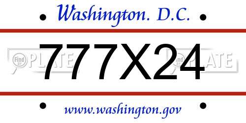777X24 District Of Columbia License Plate