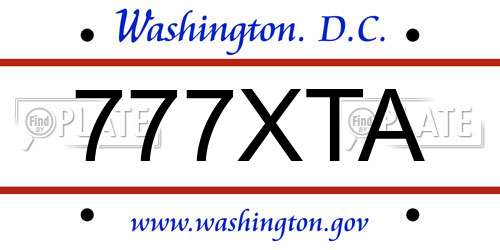 777XTA District Of Columbia License Plate