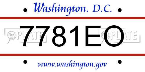 7781EO District Of Columbia License Plate