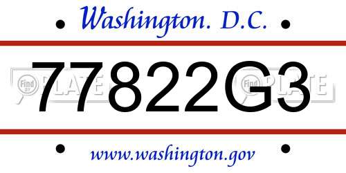 77822G3 District Of Columbia License Plate