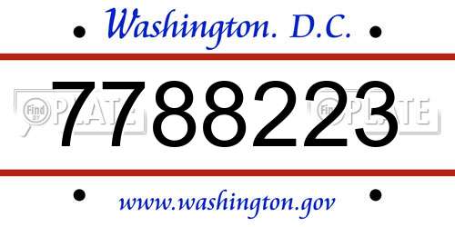 7788223 District Of Columbia License Plate