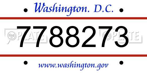 7788273 District Of Columbia License Plate