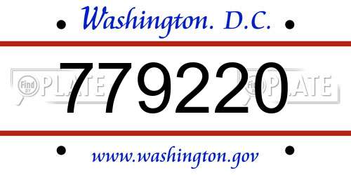 779220 District Of Columbia License Plate