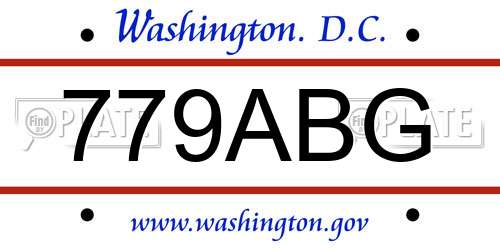 779ABG District Of Columbia License Plate
