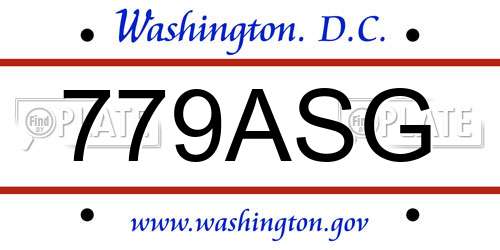 779ASG District Of Columbia License Plate