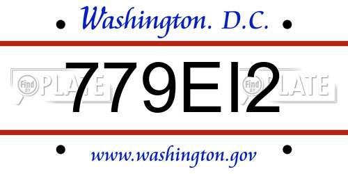 779EI2 District Of Columbia License Plate