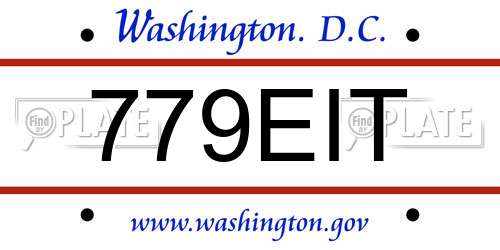 779EIT District Of Columbia License Plate