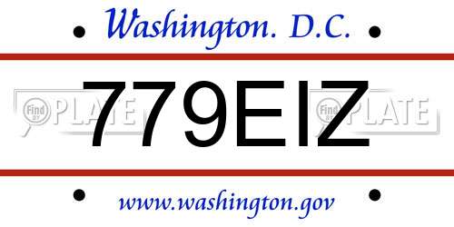 779EIZ District Of Columbia License Plate