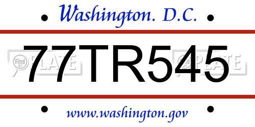 77TR545 District Of Columbia License Plate