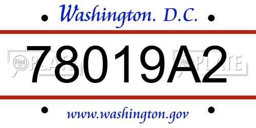 78019A2 District Of Columbia License Plate