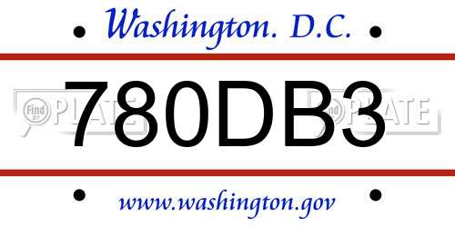 780DB3 District Of Columbia License Plate