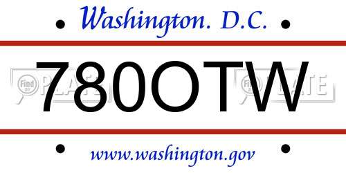 780OTW District Of Columbia License Plate