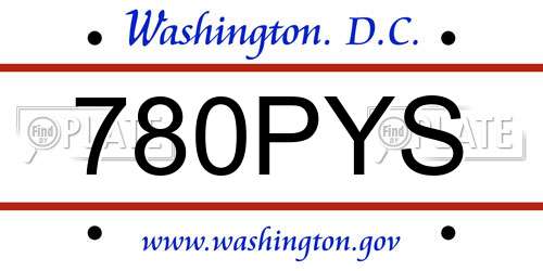 780PYS District Of Columbia License Plate