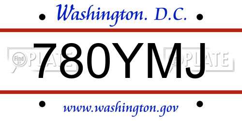 780YMJ District Of Columbia License Plate