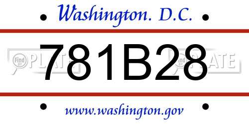 781B28 District Of Columbia License Plate