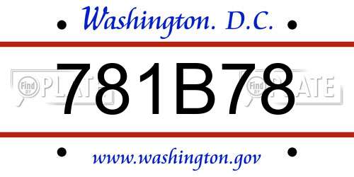 781B78 District Of Columbia License Plate