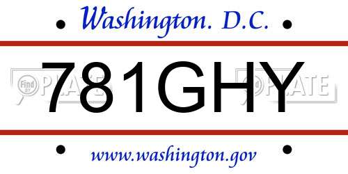 781GHY District Of Columbia License Plate