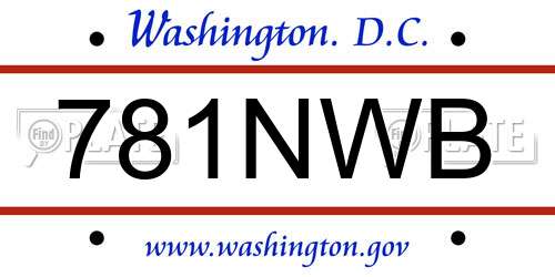 781NWB District Of Columbia License Plate