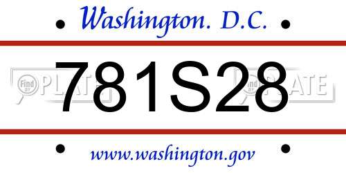781S28 District Of Columbia License Plate