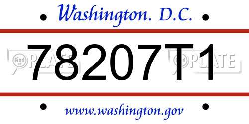 78207T1 District Of Columbia License Plate