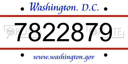 7822879 District Of Columbia License Plate