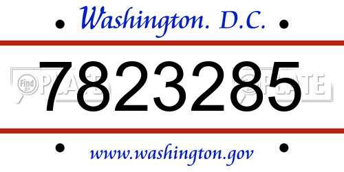7823285 District Of Columbia License Plate