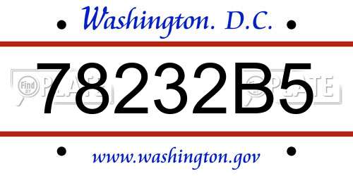 78232B5 District Of Columbia License Plate