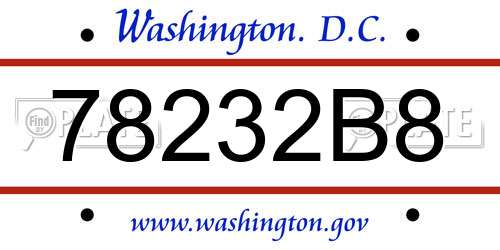 78232B8 District Of Columbia License Plate