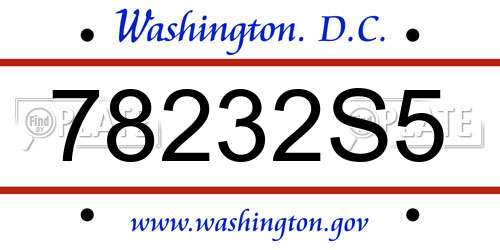 78232S5 District Of Columbia License Plate